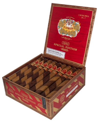 Buy H. Upmann 1844 Special Edition Barbier Churchill Online: featuring a special barber pole inspired wrapper, with a blend of nicaraguan and indonesian tobaccos inside!