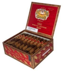 Buy H. Upmann 1844 Special Edition Barbier Belicoso Online: featuring a special barber pole inspired wrapper, with a blend of nicaraguan and indonesian tobaccos inside!