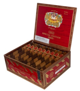 Buy H. Upmann 1844 Special Edition Barbier Toro Online: featuring a special barber pole inspired wrapper, with a blend of nicaraguan and indonesian tobaccos inside!