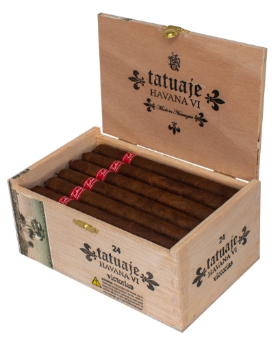Tatuaje Tatuaje Havana VI Victorias Online: also known as Tatuaje Red Label these amazing Ecuadorian Habano wrapped cigars produce notes of wood, earth and spice.