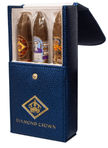 Buy the Diamond Crown Holiday Collection 2023 Online: This leather case comes with three cigars from their flagship lines.