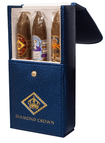 Buy the Diamond Crown Holiday Collection 2023 Online: This leather case comes with three cigars from their flagship lines.