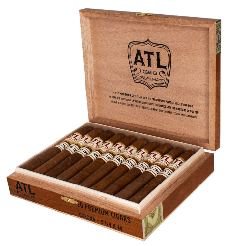 Buy ATL Good Trouble Corona: Named in honor of the late Atlanta congressman and civil rights icon, John Lewis, this Habano-wrapper blend from Estelí boasts a complexity of Nicaraguan filler from 3 growing regions, double-bound by Indonesian Sumatra paired with a priming from the volcanic soil of Ometepe