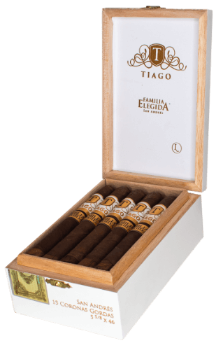 Buy Tiago Familia Elegida San Andres Corona Gorda Online: Tiago Familia Escogida San Andres features a Mexican San Andres wrapper over Nicaraguan binders and fillers.