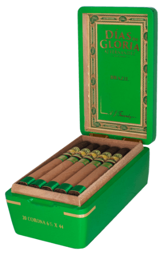 Buy AJ Fernandez Dias De Gloria Brazil Robusto Online: The newest release from AJ Fernandez, this Brazilian Mata Fina over Nicaraguan tobaccos features tobacco from four of AJ Fernandez' oldest farms.