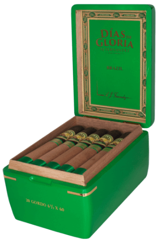 Buy AJ Fernandez Dias De Gloria Brazil Gordo Online: The newest release from AJ Fernandez, this Brazilian Mata Fina over Nicaraguan tobaccos features tobacco from four of AJ Fernandez' oldest farms.