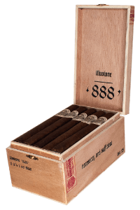 Buy Illusione 888 Slam Online: A blend of Nicaraguan Criollo '98 and Corojo '99, and finished with a AAA Grade Corojo Rosado wrapper. Medium to full-bodied and very complex.