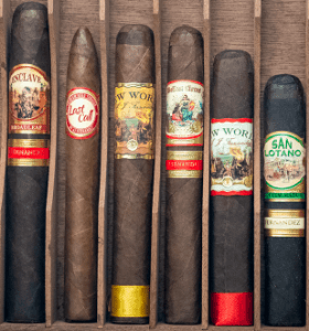 Buy the AJ Fernandez Brand Sampler Online at Small Batch Cigar: This six pack features a variety of cigars from the AJ Fernandez line of cigars.