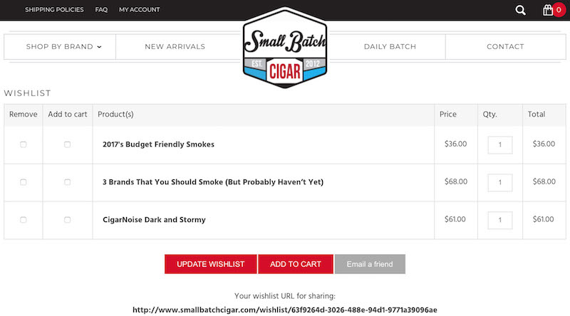 Small Batch Wish List